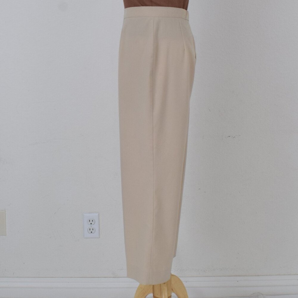Worrn Vintage 80s‎ Beige Flat Front Stretch Pants | 31 waist - Picture 2 of 10